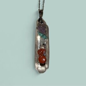 Chakra Crystal Quartz Pendant Necklace | Natural Healing Stone | Jewelry | OBO